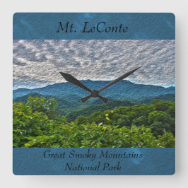 LeConte Great Smoky Mountains Clock Vierkante Klok