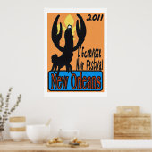 L'écrevisse Noir 2011 New Orleans Poster (Keuken)