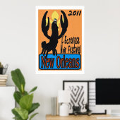 L'écrevisse Noir 2011 New Orleans Poster (Thuiskantoor)