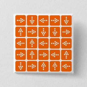 LED Arrow Square Oranje Vierkante Button 5,1 Cm