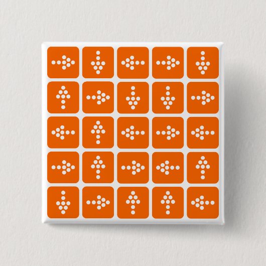 LED Arrow Square Oranje Vierkante Button 5,1 Cm (Voorkant)