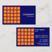 LED Arrows Square Oranje - donkerblauw Visitekaartje (Voorkant / Achterkant)