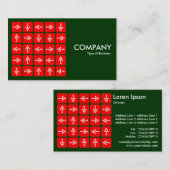 LED Arrows Square Red - Dark Green (003300) Visitekaartje (Voorkant / Achterkant)