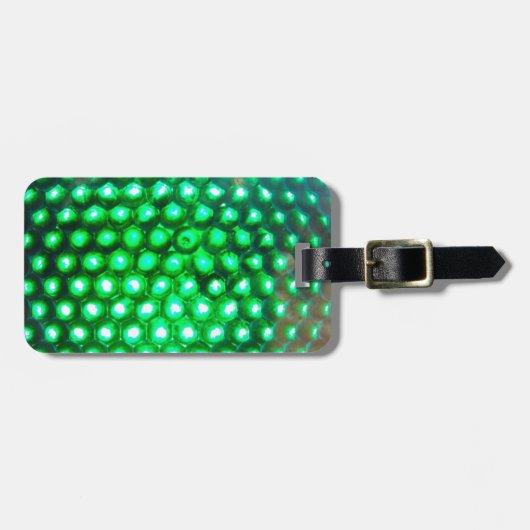 LED-groen-lampjes948 DISCO BALL GREEN NEON LIGHTS Bagagelabel (Voorkant horizontaal)