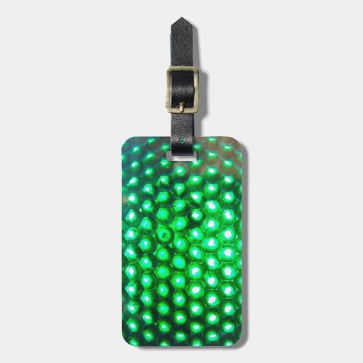 LED-groen-lampjes948 DISCO BALL GREEN NEON LIGHTS Bagagelabel (Voorkant verticaal)