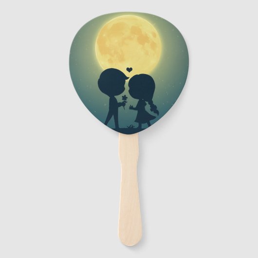 LED Heart Wedding Hand Fan | Set of 10 Handwaaier (Achterkant)