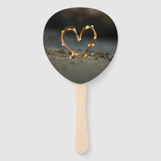 LED Heart Wedding Hand Fan | Set of 10 Handwaaier (Voorkant)