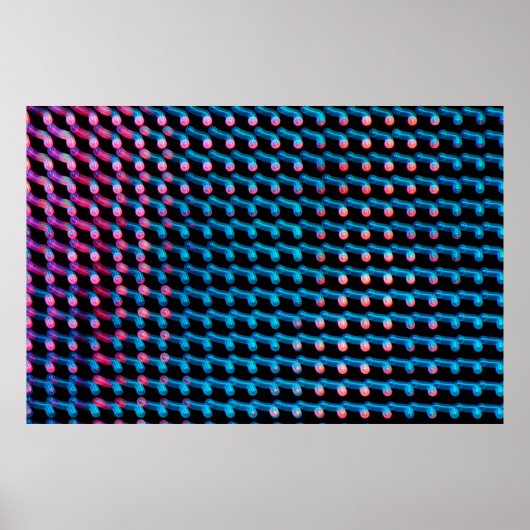 LED-lampjes op het bord. Dit is een wazige foto Poster (Voorkant)