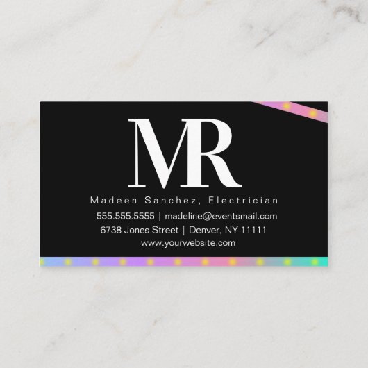 Led Light Strips Lighting Business Branding Visitekaartje (Achterkant)