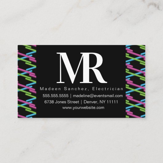Led Light Strips Neon Lighting Business Branding Visitekaartje (Achterkant)