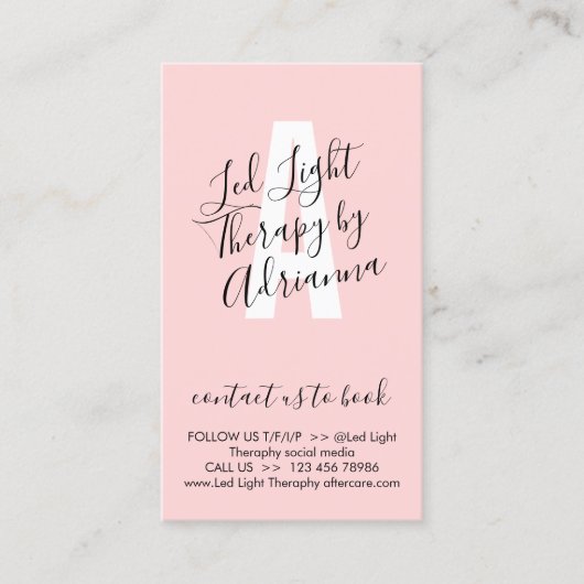 Led Light Therapy Aftercare Guides Visitekaartje (Voorkant)