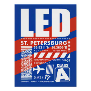 LED Luchthaven Pulkovo Sint-Petersburg Perfect Poster