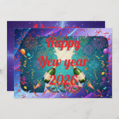 Led New year greeting  Feestdagenkaart (Voorkant / Achterkant)