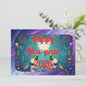 Led New year greeting  Feestdagenkaart (Staand voorkant)