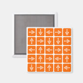 LED Pijl Vierkant Oranje Magneet (Voorkant / Achterkant)