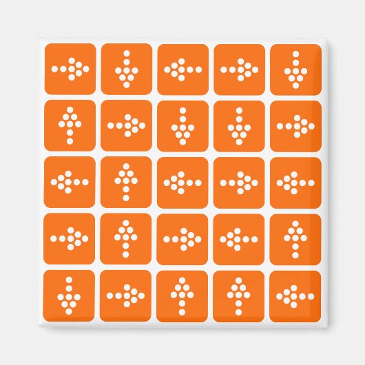 LED Pijl Vierkant Oranje Magneet (Voorkant)