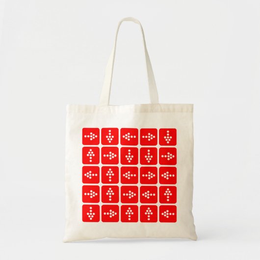 LED Pijl Vierkant Rood Tote Bag (Voorkant)