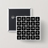 LED Pijl Vierkant Vierkante Button 5,1 Cm (Voorkant /achterkant)