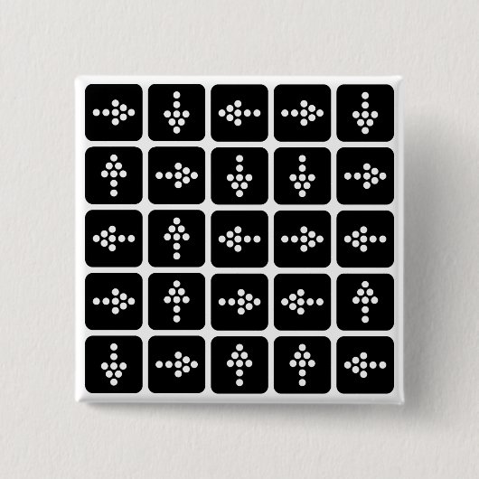 LED Pijl Vierkant Vierkante Button 5,1 Cm (Voorkant)