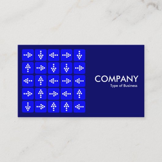 LED Pijlen Vierkant Blauw - Donkerblauw Visitekaartje (Voorkant)