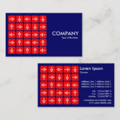 LED-pijlen vierkant rood - donkerblauw Visitekaartje (Voorkant / Achterkant)