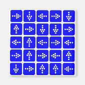 LED-pijlvierkant blauw Magneet (Voorkant)