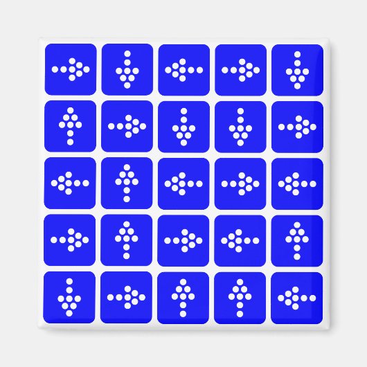 LED-pijlvierkant blauw Magneet (Voorkant)