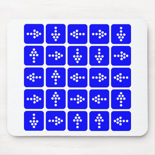 LED-pijlvierkant blauw Muismat (Voorkant)