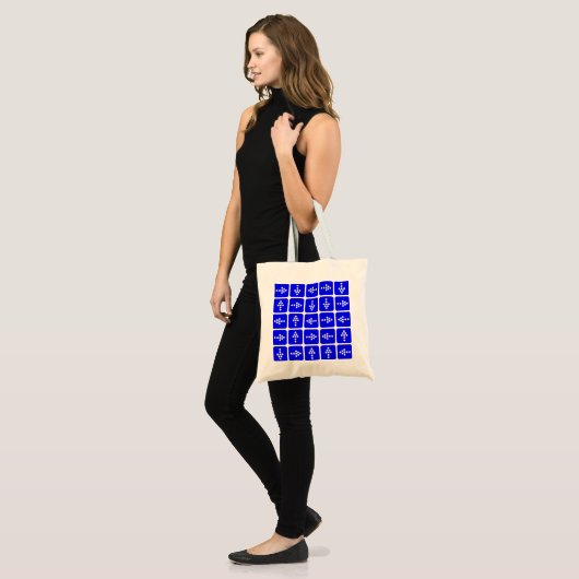 LED-pijlvierkant blauw Tote Bag (Voorkant (model))