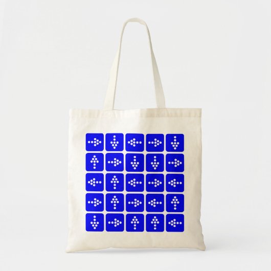 LED-pijlvierkant blauw Tote Bag (Voorkant)
