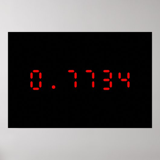 LED Rekenmachine Hallo | 0,7734 Poster (Voorkant)