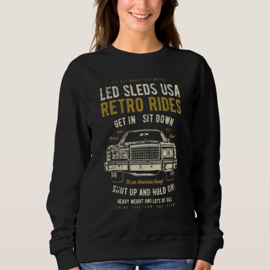 Led Sleds Automotive Nostalgia Distressed Retro Ca Trui (Voorkant)