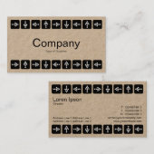 LED stijl pijlen - Wit - Kraft Visitekaartje (Voorkant / Achterkant)