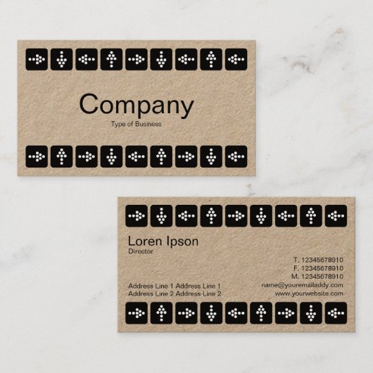 LED stijl pijlen - Wit - Kraft Visitekaartje (Voorkant / Achterkant)