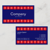 Led-stijlpijlen, rood - donkerblauw visitekaartje (Voorkant / Achterkant)