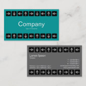 LED-stijlpijlen - Turquoise en Grey Visitekaartje (Voorkant / Achterkant)