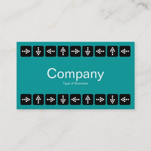 LED-stijlpijlen - Turquoise en Grey Visitekaartje (Voorkant)