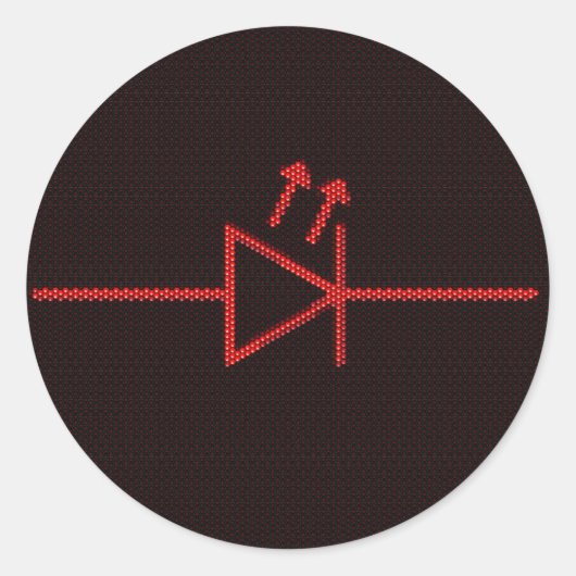 LED-symbool Ronde Sticker (Voorkant)