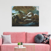Leda and the Swan (zwarte krijt en w/c) Canvas Afdruk (Insitu (Woonkamer))