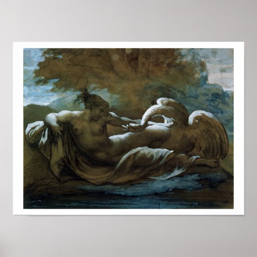 Leda and the Swan (zwarte krijt en w/c) Poster (Voorkant)