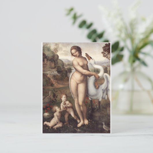 Leda en de Swan Briefkaart (Staand voorkant)