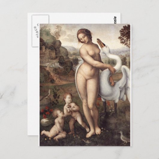 Leda en de Swan Briefkaart (Voorkant / Achterkant)