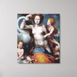 Leda en de Swan Canvas Afdruk