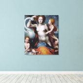 Leda en de Swan Canvas Afdruk (Insitu (Houten vloer))