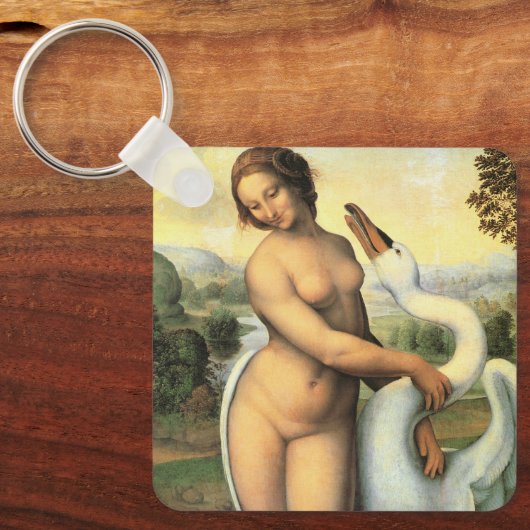 Leda en de Swan door Leonardo da Vinci Sleutelhanger (Voorkant)