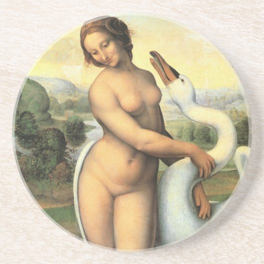 Leda en de Swan door Leonardo da Vinci Zandsteen Onderzetter (Voorkant)