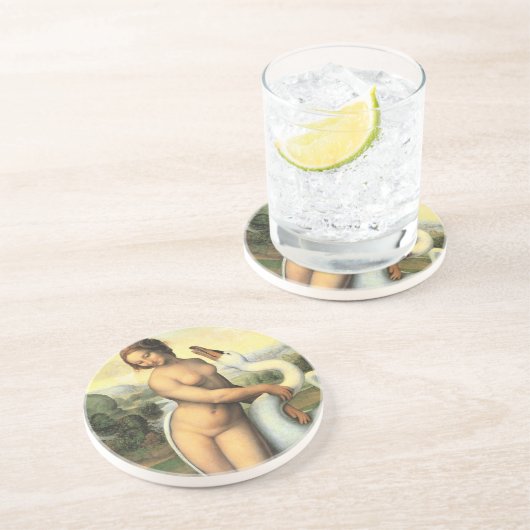 Leda en de Swan door Leonardo da Vinci Zandsteen Onderzetter (Zijkant)