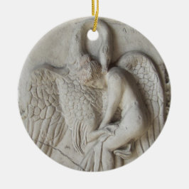 Leda en de zwaan keramisch ornament