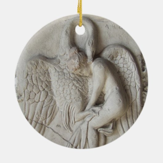 Leda en de zwaan keramisch ornament (Achterkant)