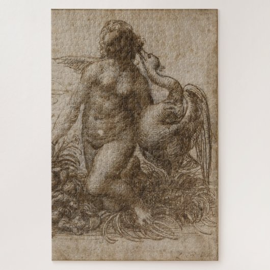 Leda en de zwaan - Leonardo da Vinci (Chatsworth) Legpuzzel (Verticaal)
